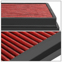 Compatible with Jeep Cherokee XJ Reusable &amp; Washable Replacement High Flow Drop-in Air Filter (Red)