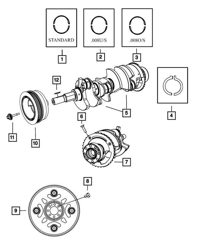 Engine Crankshaft - Mopar (5037458BD)