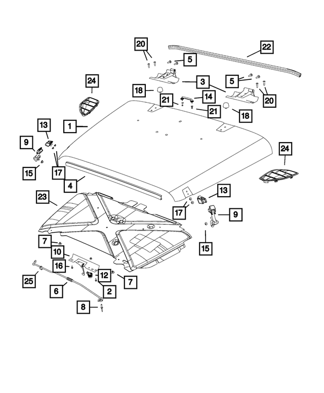 Hood Windshield Rest Bumper - Mopar (68192987AA)